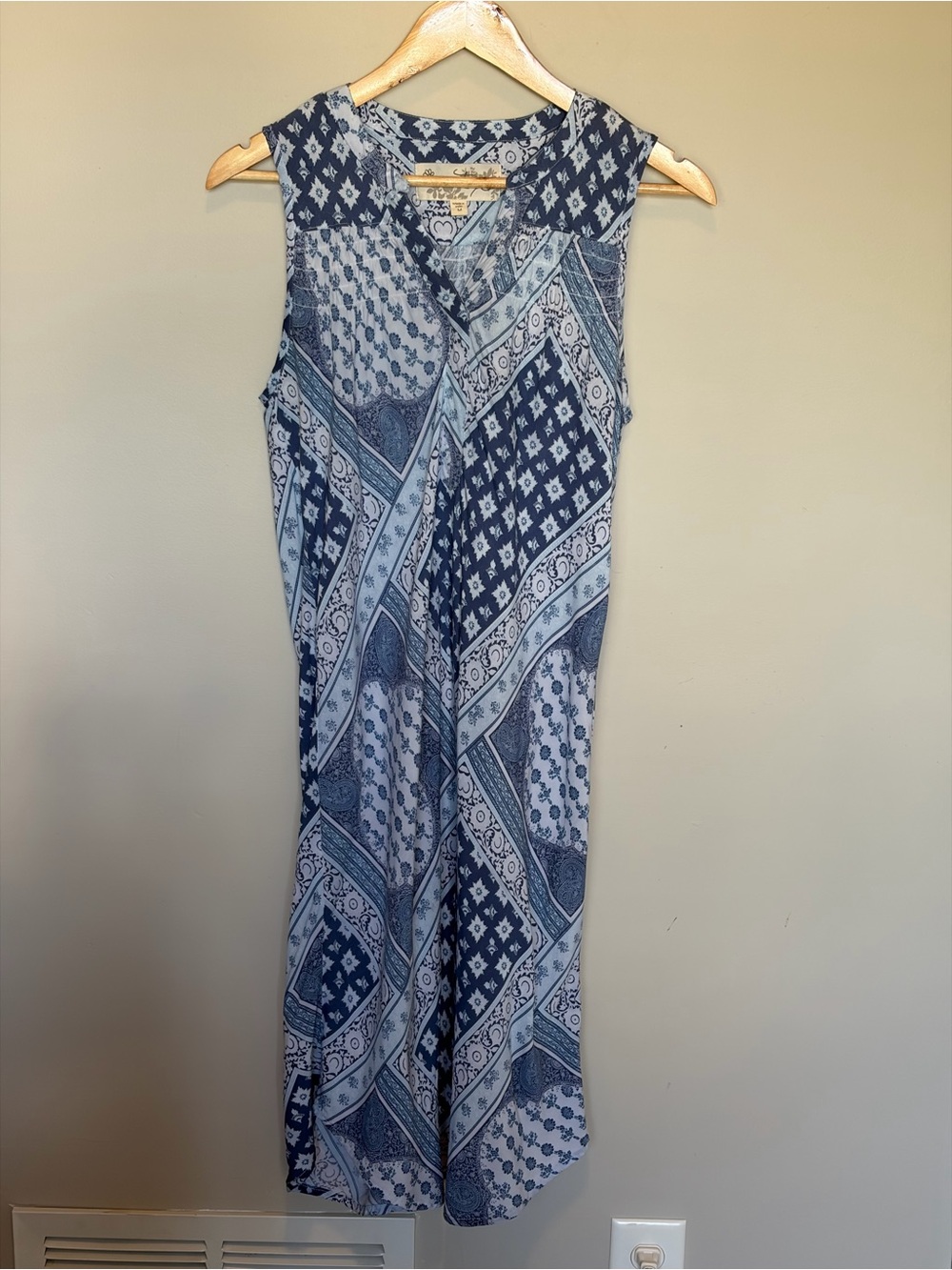 Aventura Fair Trade Certified Patchwork-Print Sleeveless Midi Dress